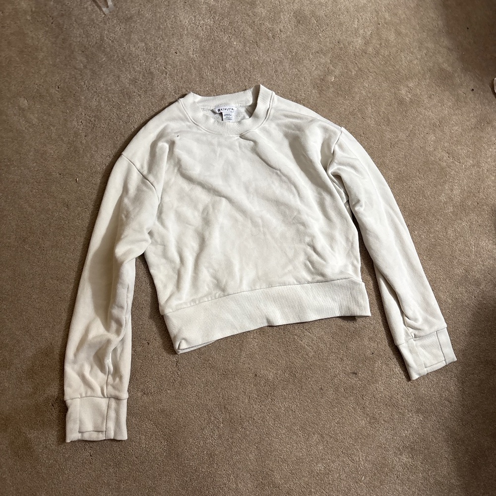 athlete white sweatshirt